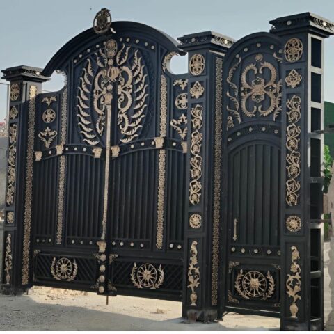 villa-door-wrought-iron-fy درب حیاط ویلایی مدرن و کلاسیک