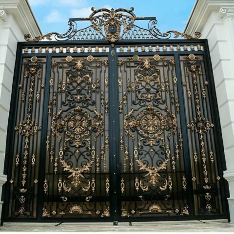 villa-door-wrought-iron-qd محصولات درب حیاط فرفورژه و ساده