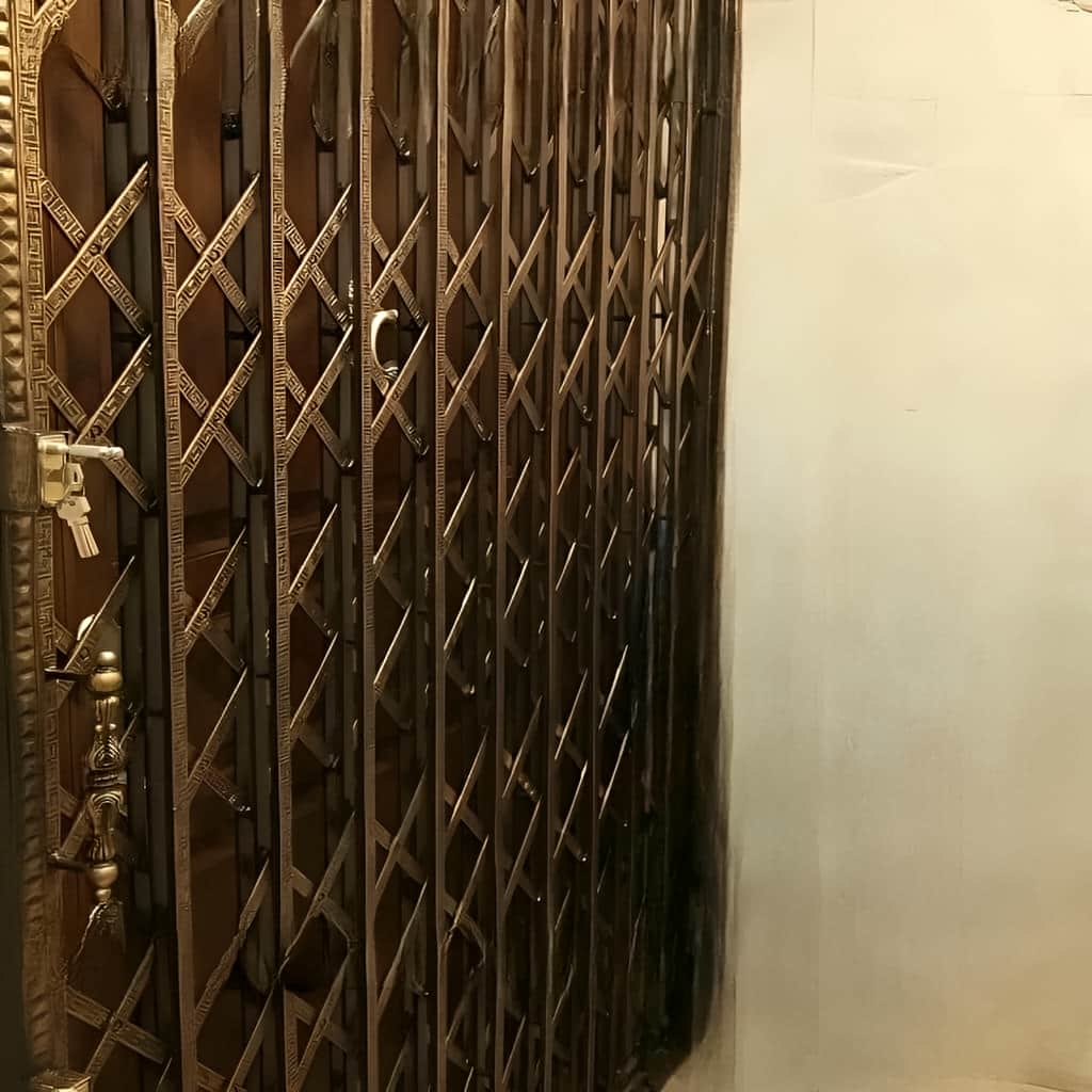 خرید درب آکاردئونی سلطنتی گل دار برای ورودی واحد
