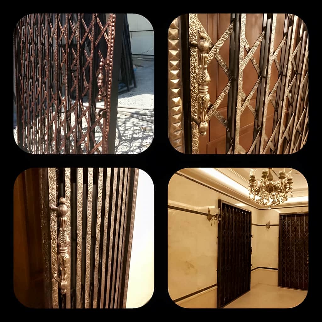 قیمت درب آکاردئونی سلطنتی گل دار بر اساس