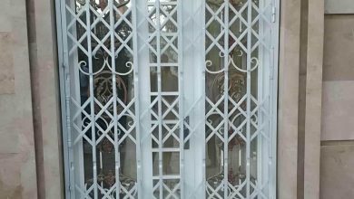 9 طرح درب آکاردئونی مدرن مشکی ورودی اداری