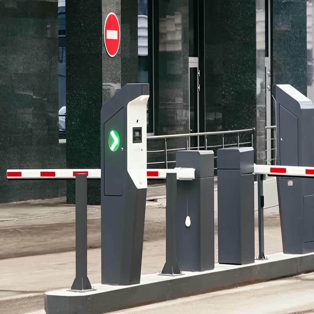 نصب راهبند ورودی صنعتی کامیون رو با پایه تراز