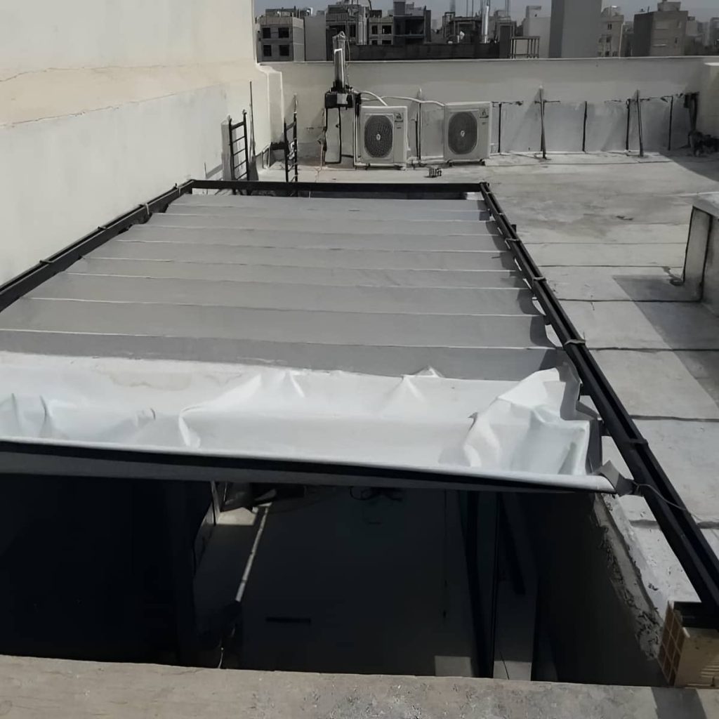 ساخت سقف برقی حیاط با پروفیل ضدزنگ