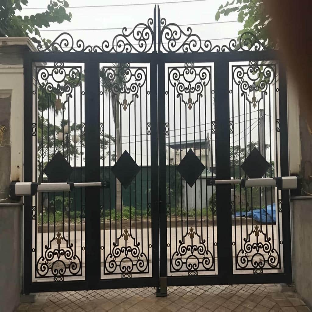 جک بازویی درب پارکینگ دو لنگه با اجرای استاندارد