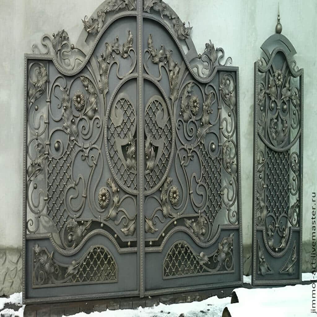 درب ویلایی مینیمال خطی مدرن با طراحی ورودی خلوت