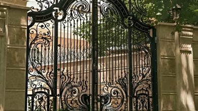 درب حیاط کشویی ریل زمینی با ریل کف و حرکت روان