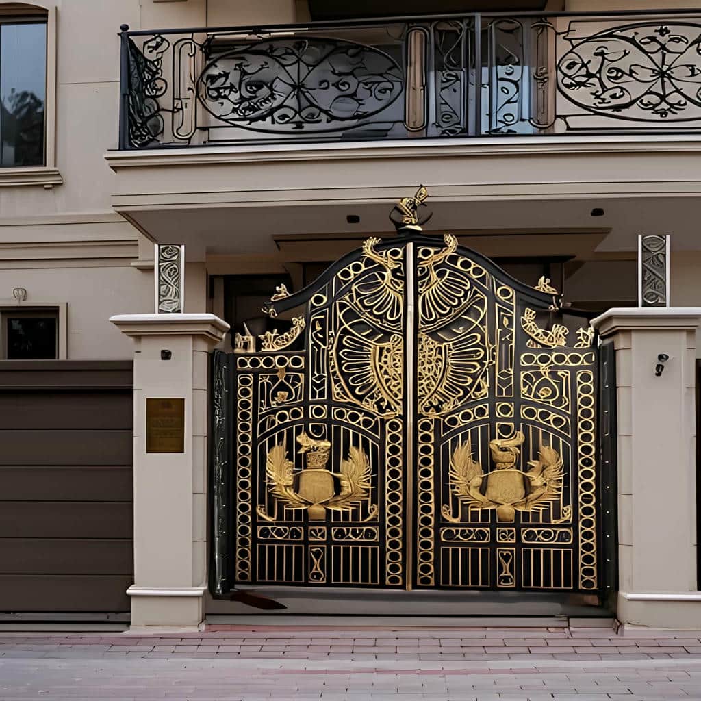 درب لوکس پارکینگ ورودی ویلا با بازشوی لولایی و حرکت روان
