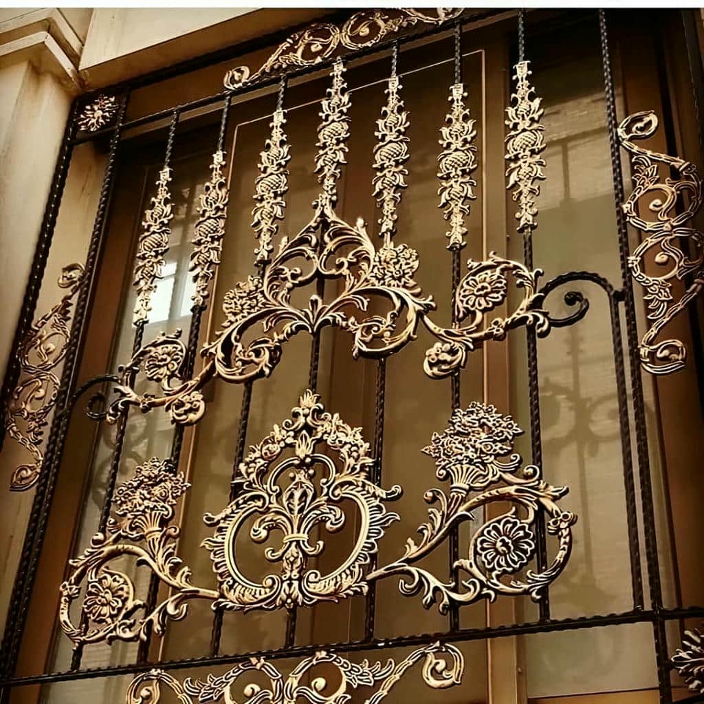 حفاظ پنجره فرفورژه با پوشش مقاوم برای فضای پرتردد