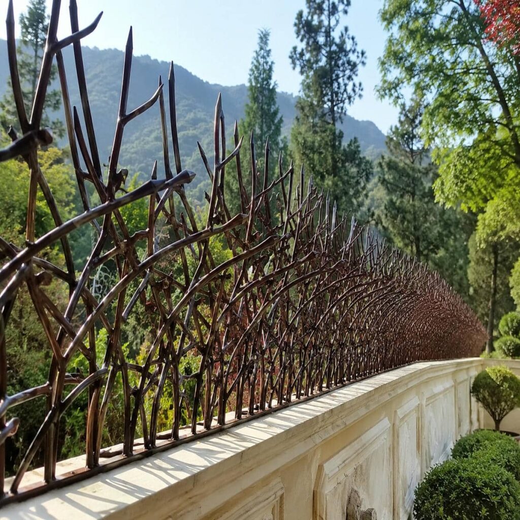 نرده دیوار حیاط فلزی سفارشی برای دهانه بزرگ