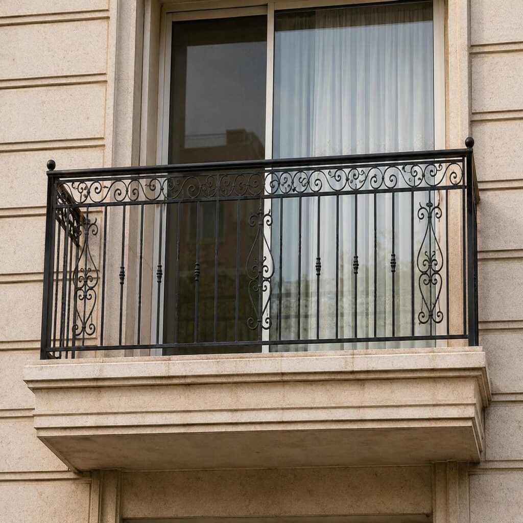 حفاظ تراس فلزی زاهدان با رنگ خاکستری