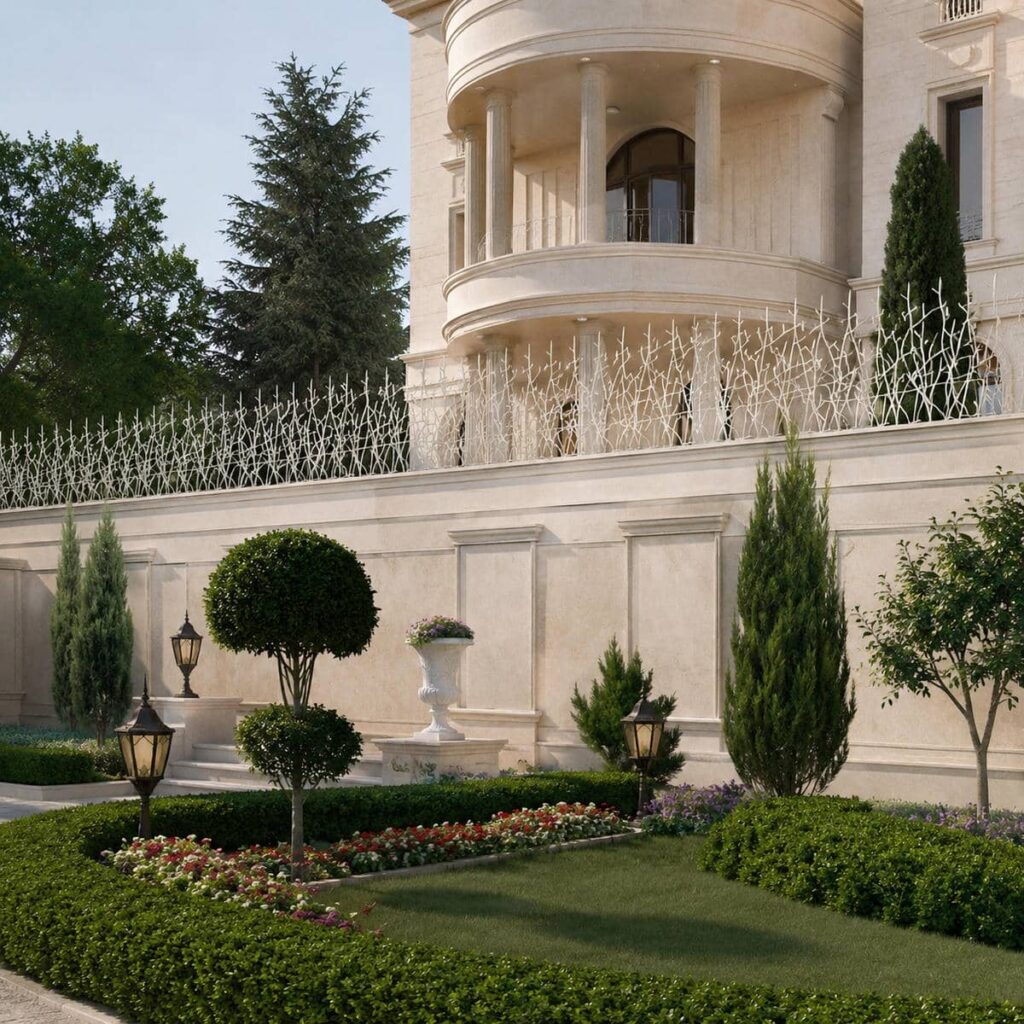 حفاظ دیوار سرنیزه‌ای خاکستری برای استان یزد