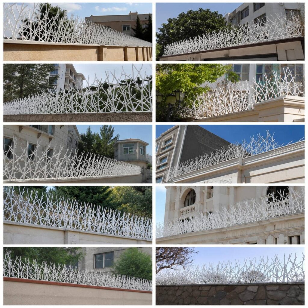 حفاظ دیوار سرنیزه ای خاکستری در استان گلستان