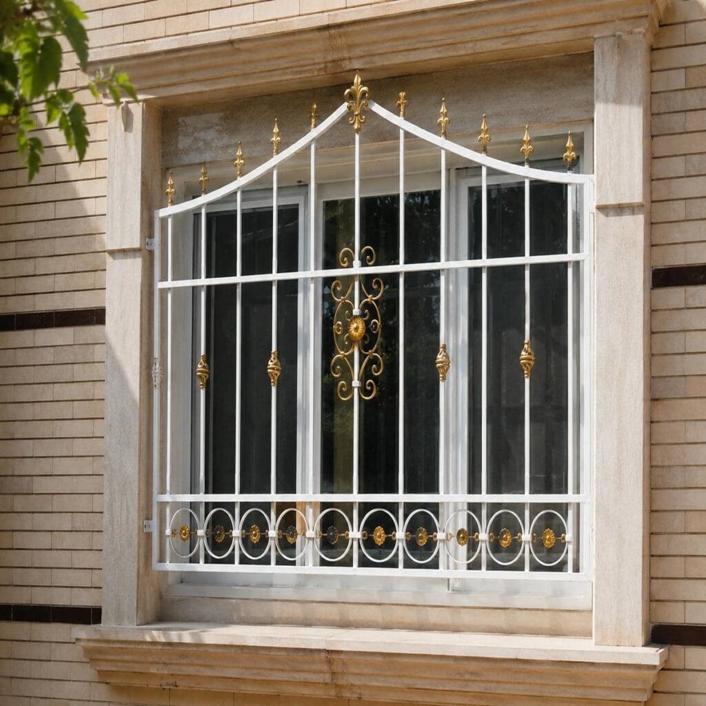 حفاظ پنجره مشکی با قاب سنگی اردبیل