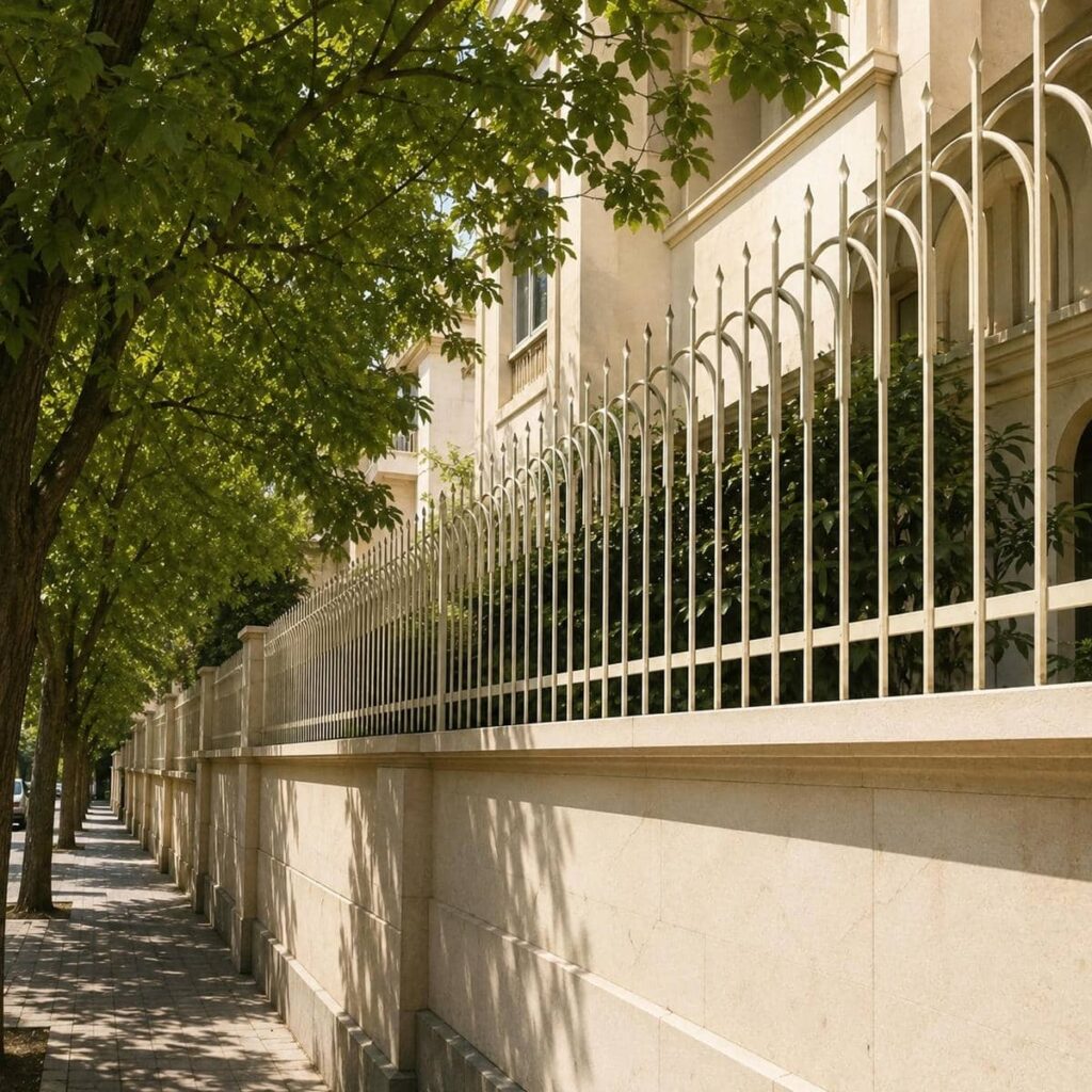 نرده روی دیوار سنگی در استان گلستان