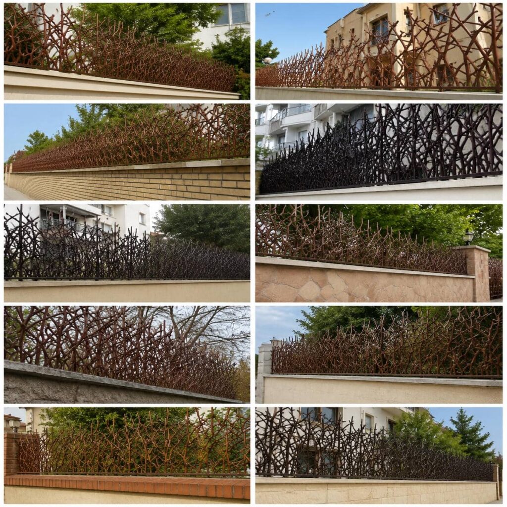 نرده روی دیوار سنگی ساختمان در استان مرکزی