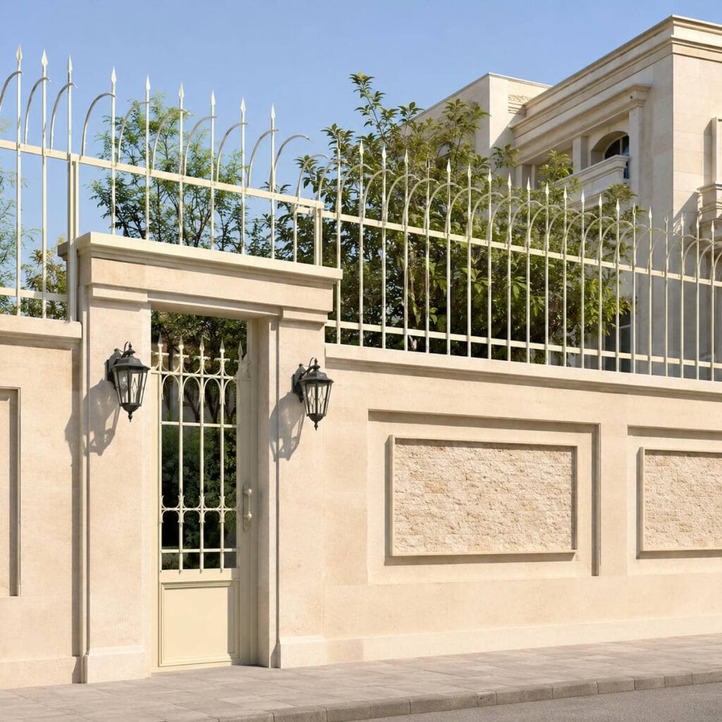 گارد فلزی دیوار سنگی در یاسوج