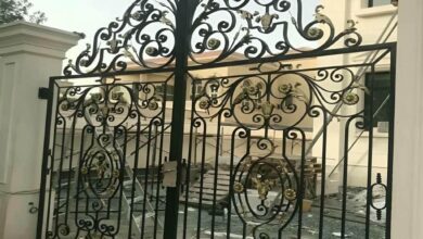 درب حیاط خاکستری ساده در استان زنجان